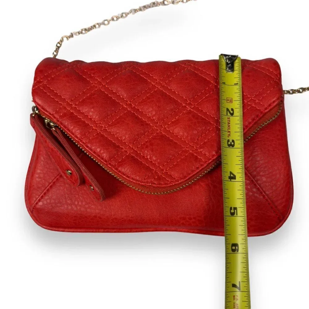 Street Level Quilted Vegan Faux‎ Leather Crossbody Bag 